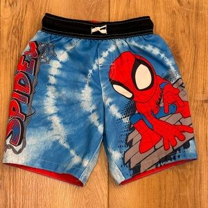 Spider-Man Kids Blue Swim Trunks
